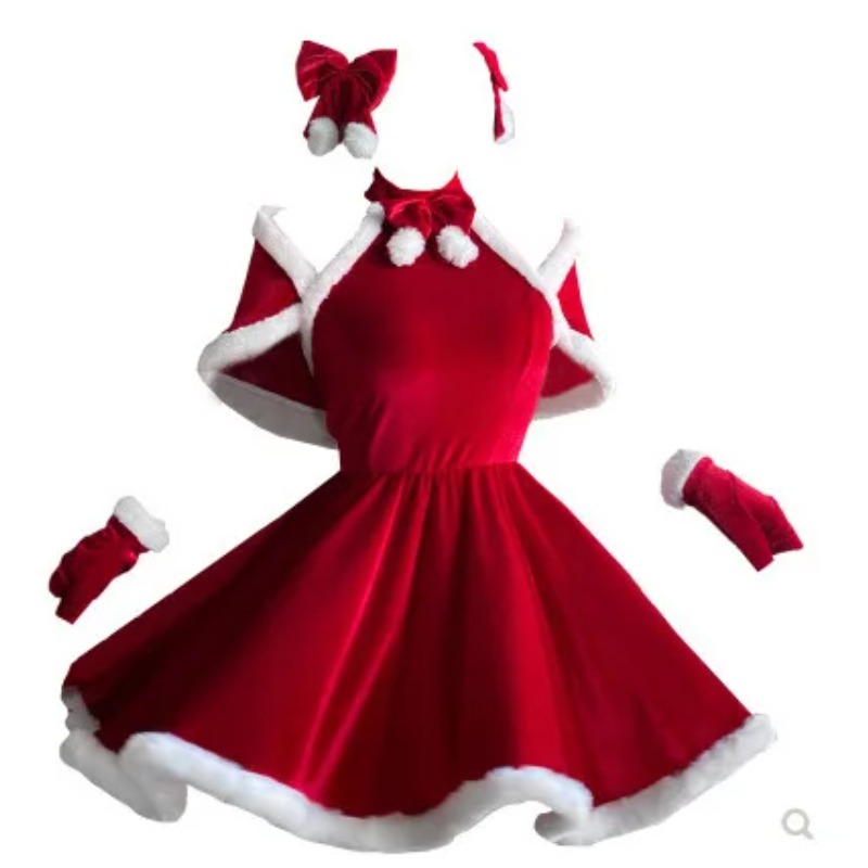 Elf Costume Christmas - คริสต์มาสคอสเพลย์เครื่องแต่งกายชุดอุปกรณ์เสริมชุดสีแดงปีใหม่เสื้อคลุมคาร์นิวัลคริสต์มาสวันหยุดธีมปาร์ตี้ชุดสำหรับผู้ใหญ่ผู้หญิง