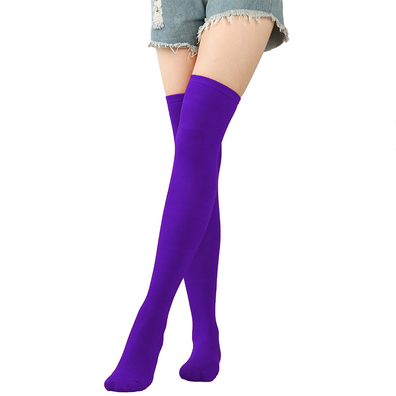 Christmas Stocking Hanging - ถุงเท้าคริสต์มาสฤดูใบไม้ร่วงฤดูหนาวใหม่ ถุงเท้ายาวถึงเข่าผู้หญิง ถุงเท้าฮาโลวีนสีม่วง ถุงน่องแฟชั่นเกาหลี ถุงเท้ายาวถึงเข่า