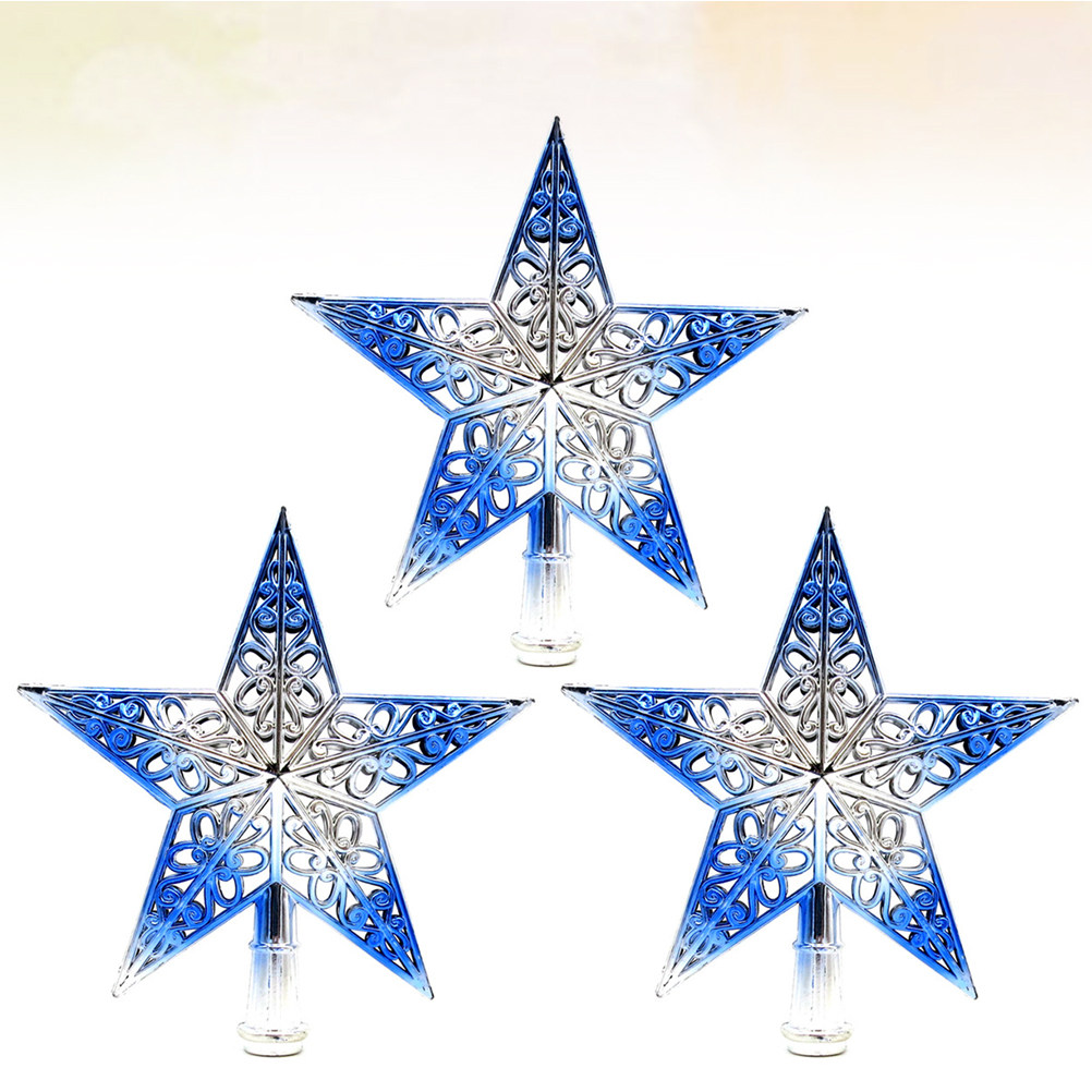 Star Tree Topper - ดาวประดับยอดต้นคริสต์มาสแบบกลวง 3 ชิ้น ขนาด 20 ซม.