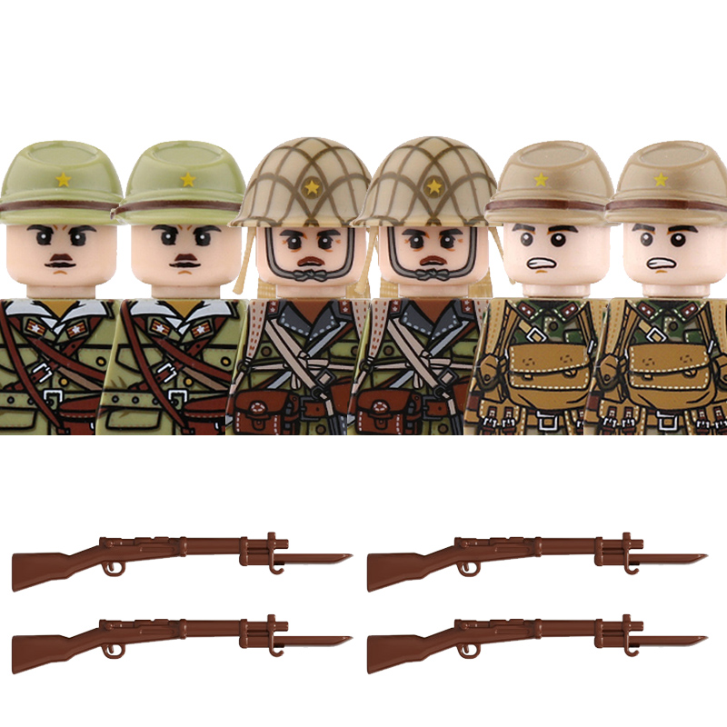 Lego Set City - ตัวต่อทหารญี่ปุ่นในสงครามโลกครั้งที่ 2 ของเล่นตัวต่อทหารราบ ทหารอังกฤษ เยอรมัน สหภาพโซเวียต