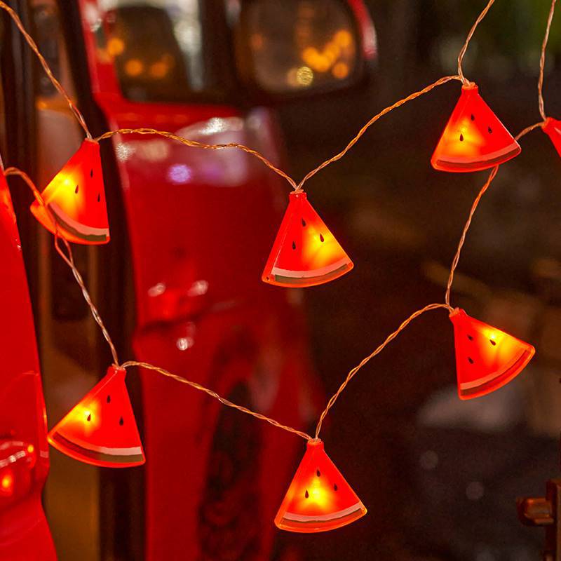 Led Fairy String Lights - ไฟ LED รูปแตงโม แสงสีขาวอบอุ่น ไฟประดับตกแต่งแบบใช้แบตเตอรี่ สำหรับตกแต่งห้องนอน