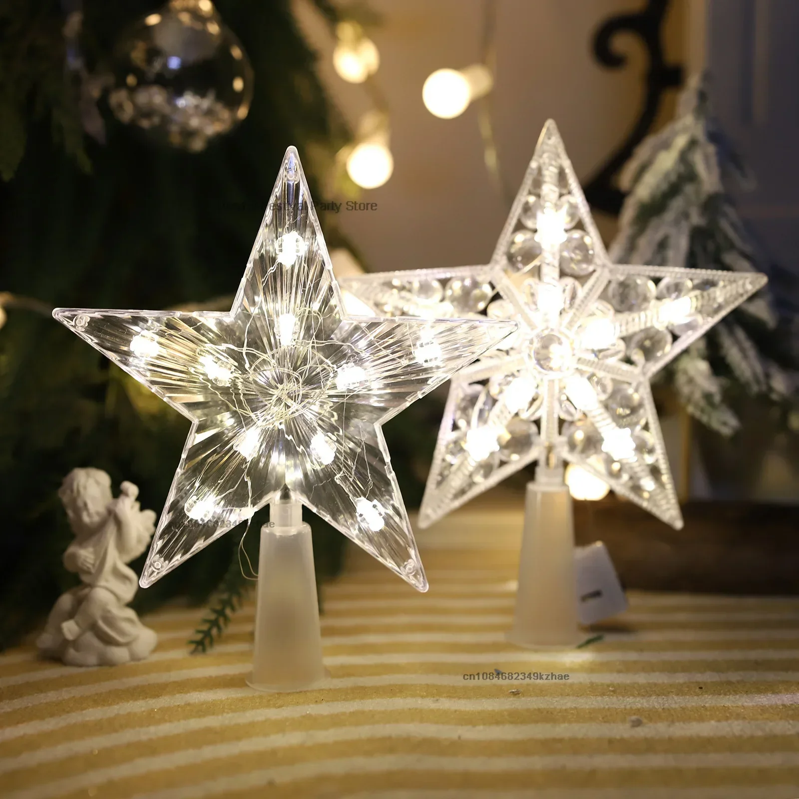 15 ซม.LED เครื่องประดับต้นคริส - Star Tree Topper บทวิจารณ์และราคา