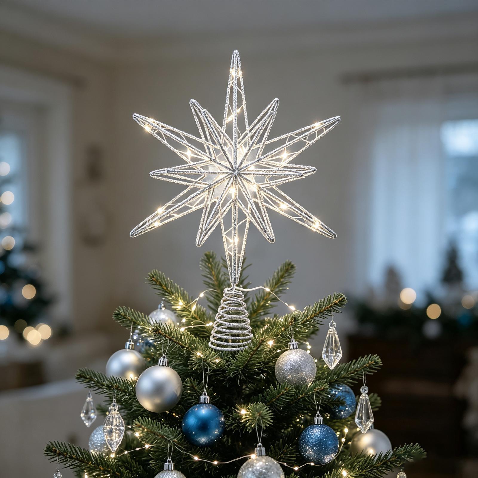 ดาวประดับยอดต้นคริสต์มาสพร้อมไ - Star Tree Topper บทวิจารณ์และราคา