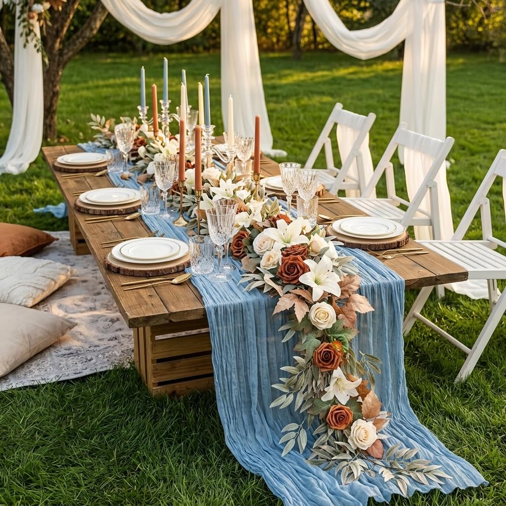 ชุดผ้าปูโต๊ะ 10 ผืน ผ้าก๊อซเคร - Christmas Table Runner บทวิจารณ์และราคา