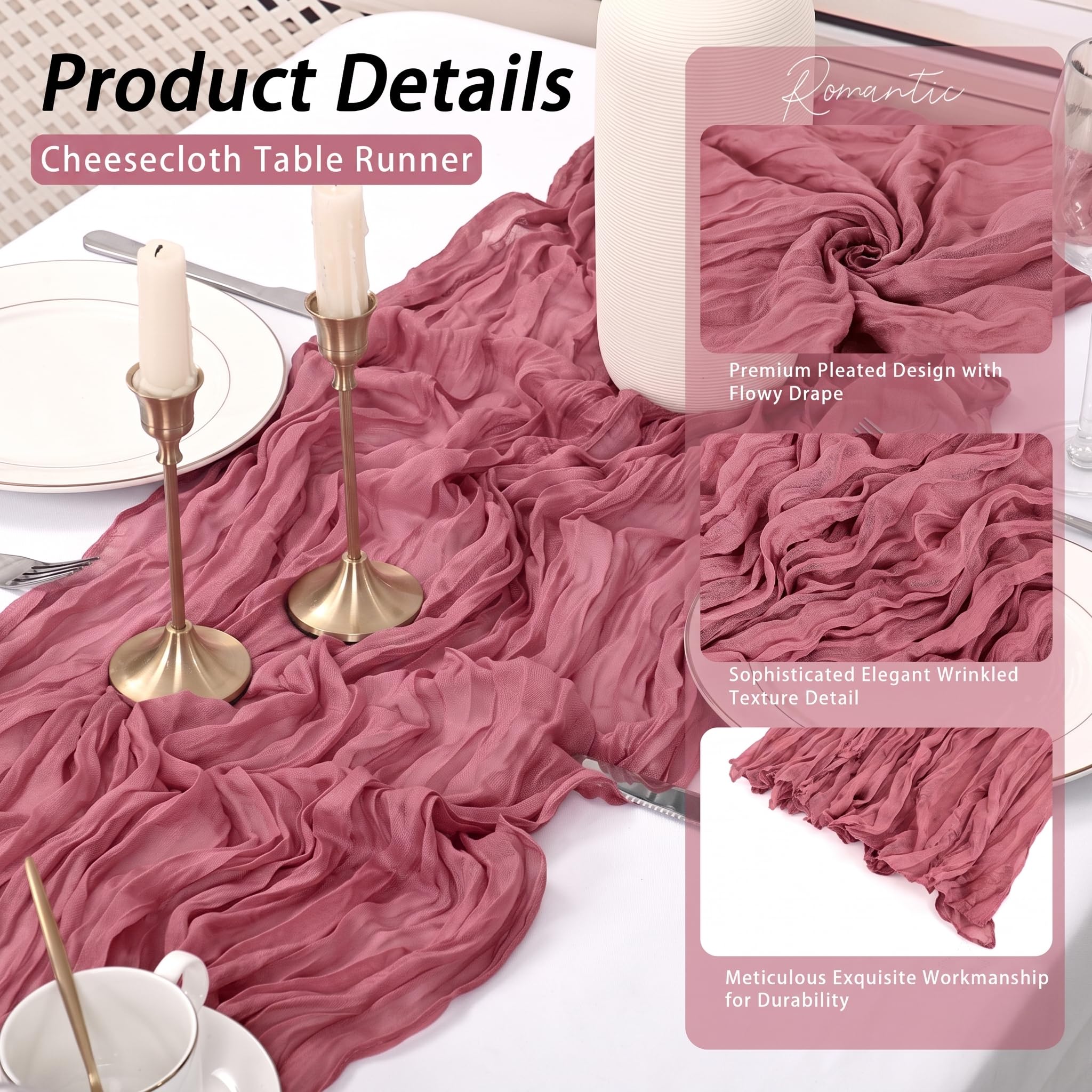 ชุดผ้าปูโต๊ะ 10 ผืน ผ้าก๊อซเคร - Christmas Table Runner บทวิจารณ์และราคา