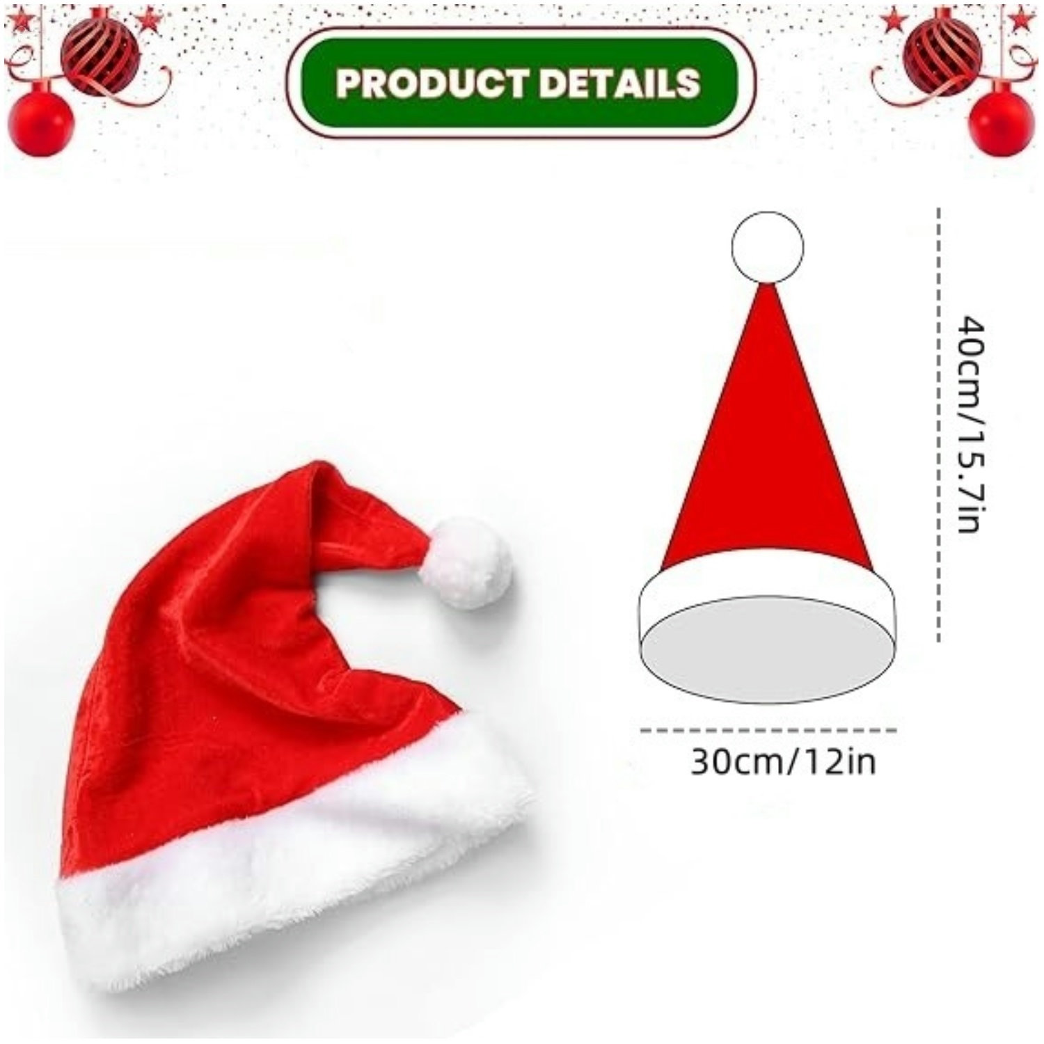 ชุดหมวกซานต้าสีแดงปุยพร้อมปีกก - Santa Hat Plush บทวิจารณ์และราคา