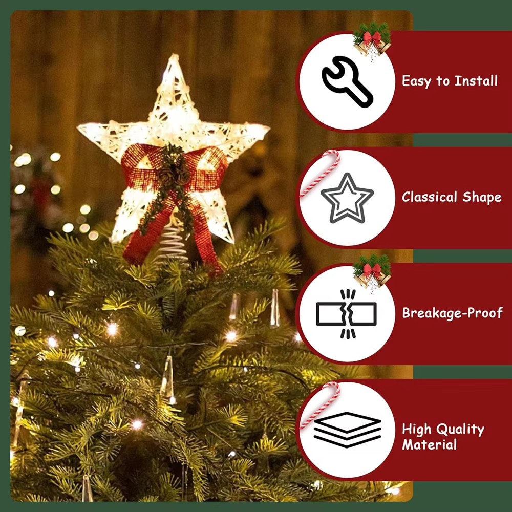 ต้นคริสต์มาส LED Star Tree Top - Star Tree Topper บทวิจารณ์และราคา