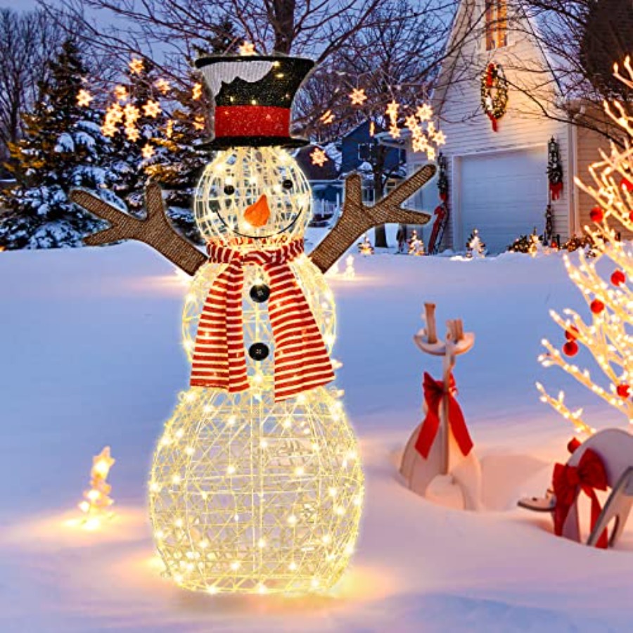 ของตกแต่งสนามหญ้ารูปมนุษย์หิมะ - Christmas Lights Outdoor บทวิจารณ์และราคา