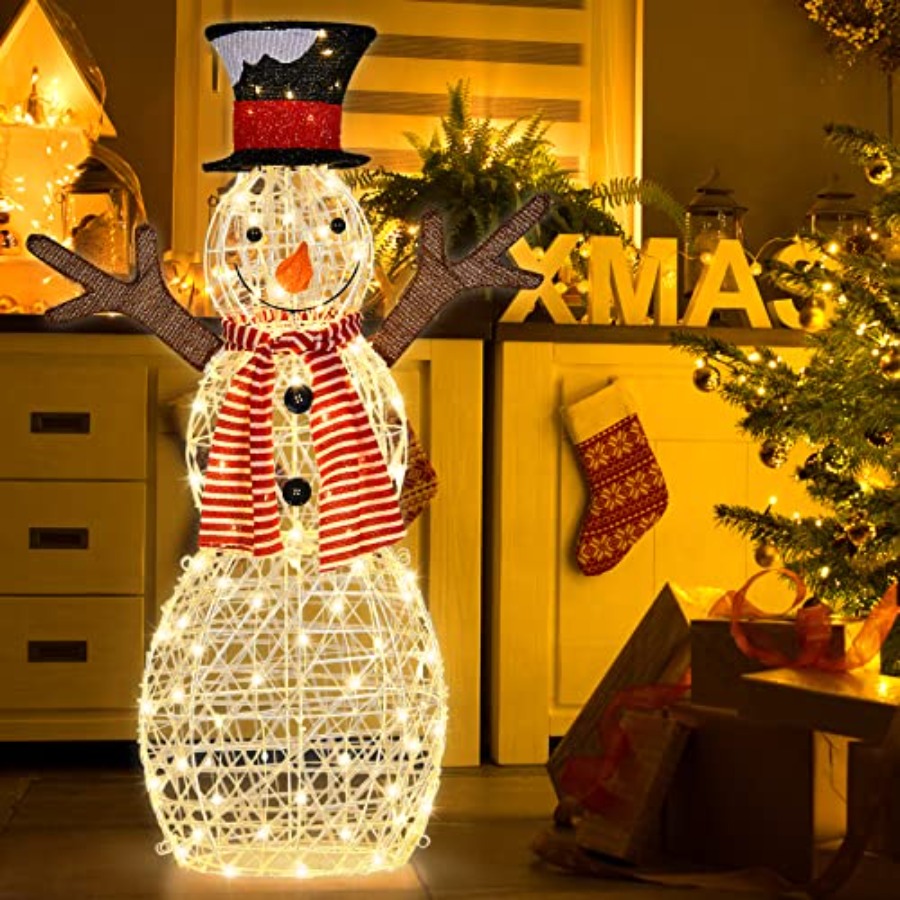 ของตกแต่งสนามหญ้ารูปมนุษย์หิมะ - Christmas Lights Outdoor บทวิจารณ์และราคา