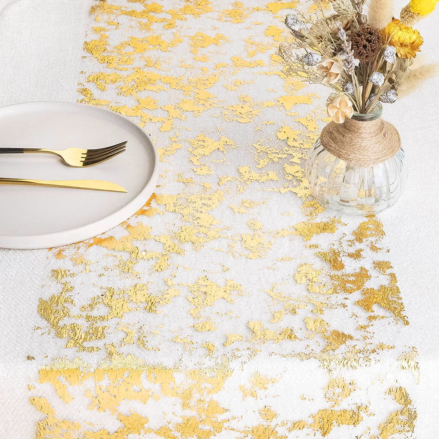 Sparkle mallic สีทองบางโต๊ะนัก - Christmas Table Runner บทวิจารณ์และราคา