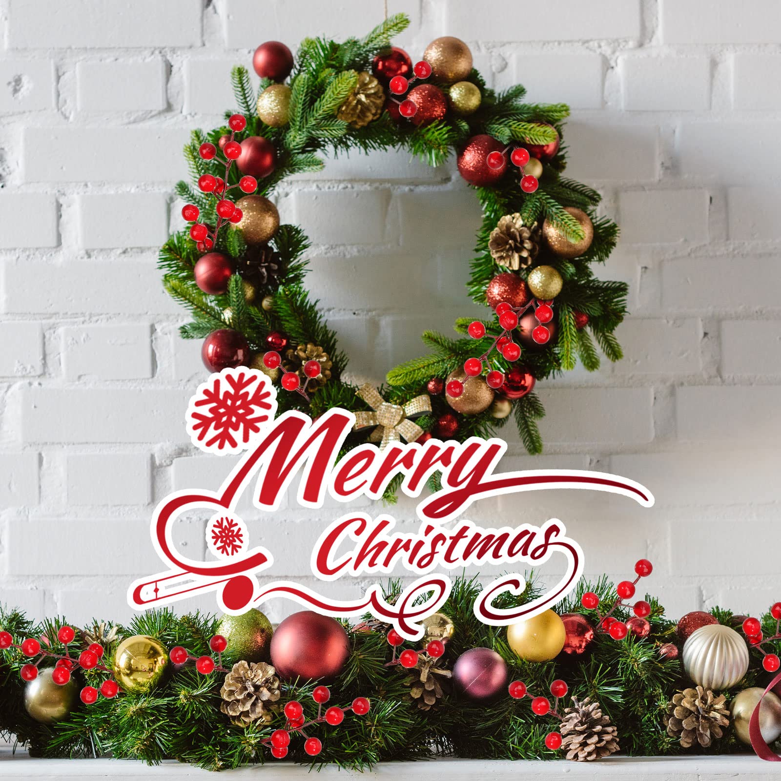 กิ่งสนเทียม ใบไม้ประดิษฐ์ ก้าน - Christmas Wreath Fake บทวิจารณ์และราคา