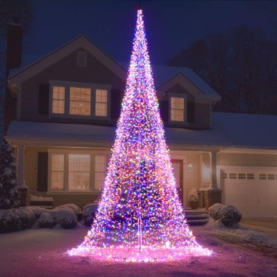 เสาธงกลางแจ้งพร้อมไฟ LED ต้นคร - Christmas Lights Outdoor บทวิจารณ์และราคา